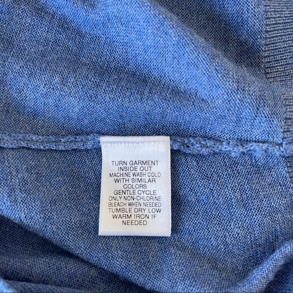 NWT Daniel Cremieux Men Signature V-Neck 100% merino Wool Sweater color Blue - Picture 5 of 7